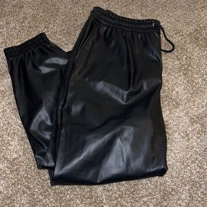 Zara leather joggers